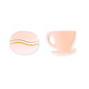 Rose Gold Coffee Cup & Bean Stud Earrings in Rose Gold or Silver