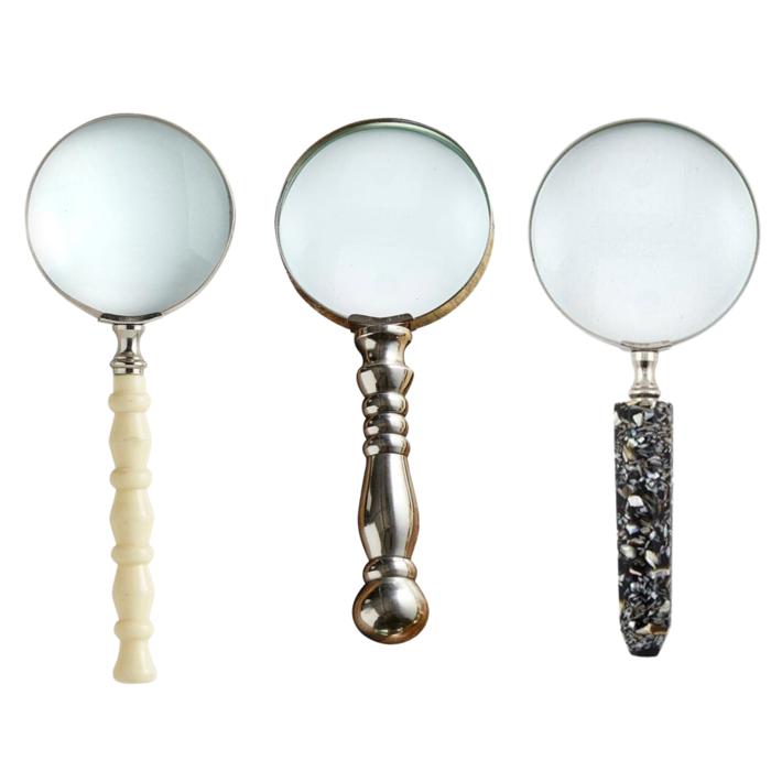 Vintage Style Magnifying Glasses - 3 Styles  | Decorative Handheld Magnifier