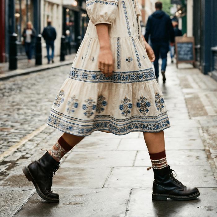 Colorful Farmhouse Floral Socks | Women‘s Novelty Socks | Gifts for Her