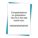 Congratulations on Graduation Hahahaha 6 Pack Greeting Cards Cute and Funny Sayings Minimalist White Cards with Envelopes Blank Inside