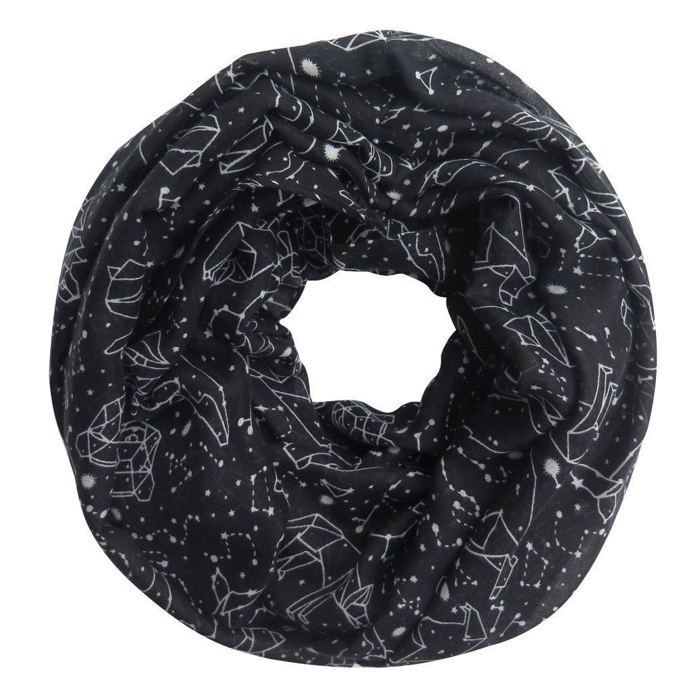 Constellation Infinity Scarf in Black 