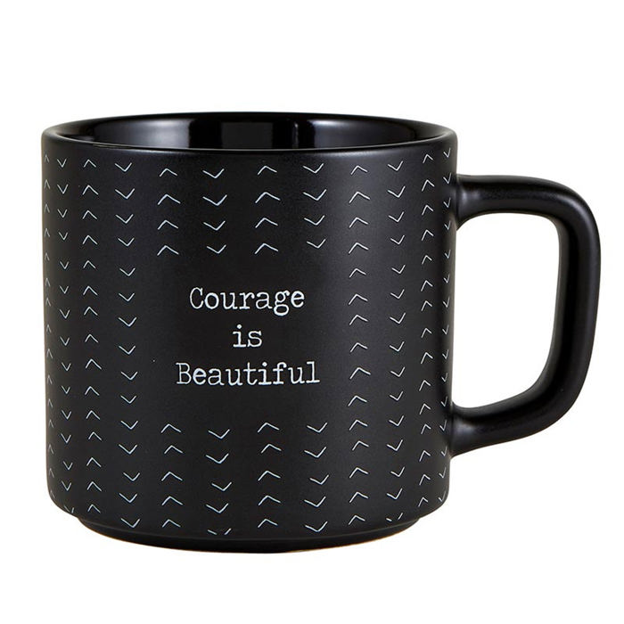 Courage Is Beautiful Stackable Mug | Stoneware Coffee Tea Cup | 14oz.