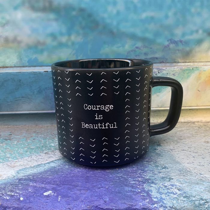 Courage Is Beautiful Stackable Mug | Stoneware Coffee Tea Cup | 14oz.