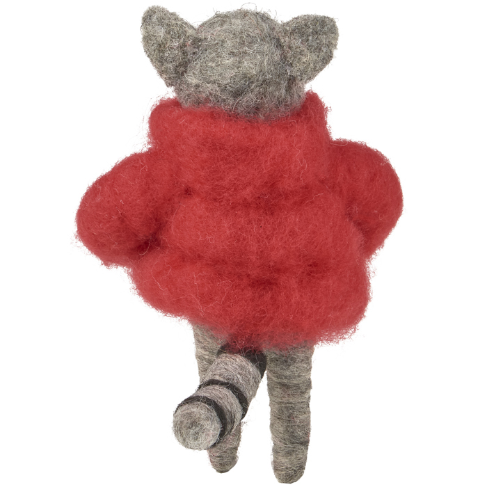 Cozy Sweater Raccoon Critter Holiday Ornament | Decorative Felt Christmas Decor
