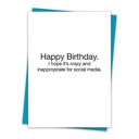 Inappropriate Birthday 6 Pack Greeting Cards Cute and Funny Sayings Minimalist White Cards with Envelopes Blank Inside