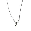  Crossed Swords ⚔️🖤⚔️ Necklace in Silver