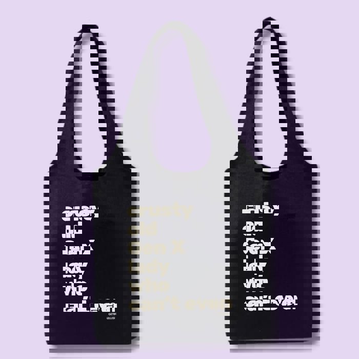 Funny Slouchy Canvas Tote Bags with Humorous Slogans