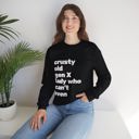 Black Small Crusty Old Gen X Lady Who Can't Even Unisex Heavy Blend™ Crewneck Sweatshirt Sizes SM-4XL 