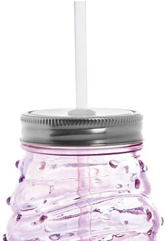 Cupcake Sipper Glass | Light Pink | Wine or Cocktail Glass with Straw for Indoors or Outdoors