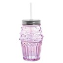  Cupcake Sipper Glass | Light Pink | Wine or Cocktail Glass with Straw for Indoors or Outdoors