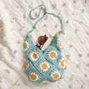  Daisies Crochet Tote Bag | Everyday Nature-themed Bag | 11" x 13"