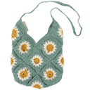  Daisies Crochet Tote Bag | Everyday Nature-themed Bag | 11" x 13"