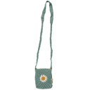  Crochet Daisy Crossbody Bag | Handmade Cotton Shoulder Sling Handbag | 6.5" x 8"
