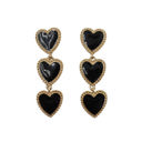  Dark Heart Drop Earrings in Black  | Goth Theme Fashion Jewelry