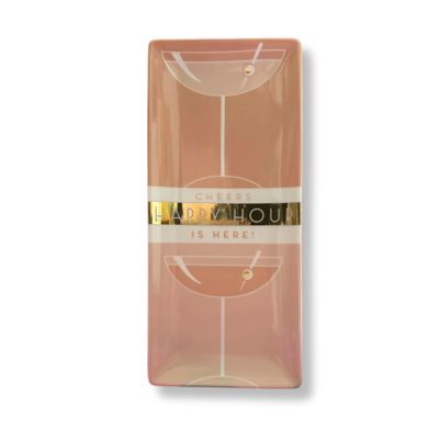 Deco Style Happy Hour is Here Vertical Tray in Gift Box | Trinkets Dishes Jewelry Serveware 