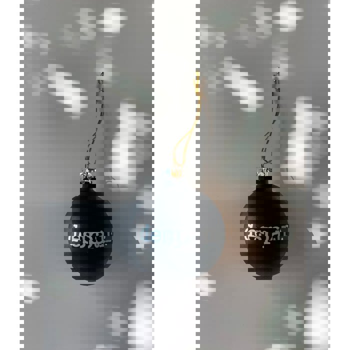 Despair Holiday Mini Glass Ornament in Black - Goth, Black Christmas, Funny Xmas