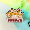  Devour the Patriarchy Feminist Tiger Enamel Pin, Lapel Pin