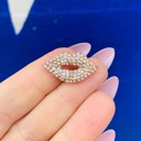  Diamond Kiss Lapel Pin | 0.9" Glam Rhinestone Gold Pin Brooch