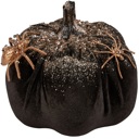  Disco Pumpkin | Glitter Spider Pumpkin Halloween Display Decor | 5.25" x 6.25"