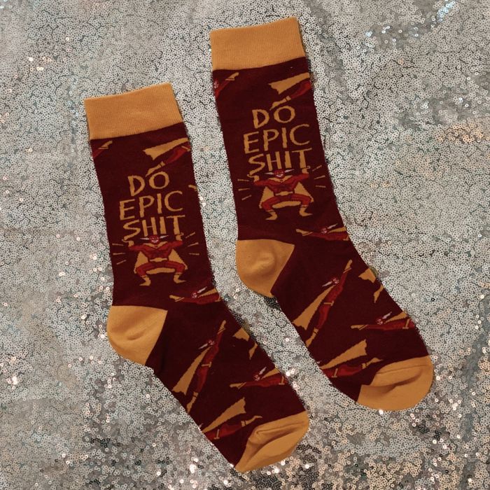 Do Epic Shit Socks | Superhero Illustration Funny Crew Socks