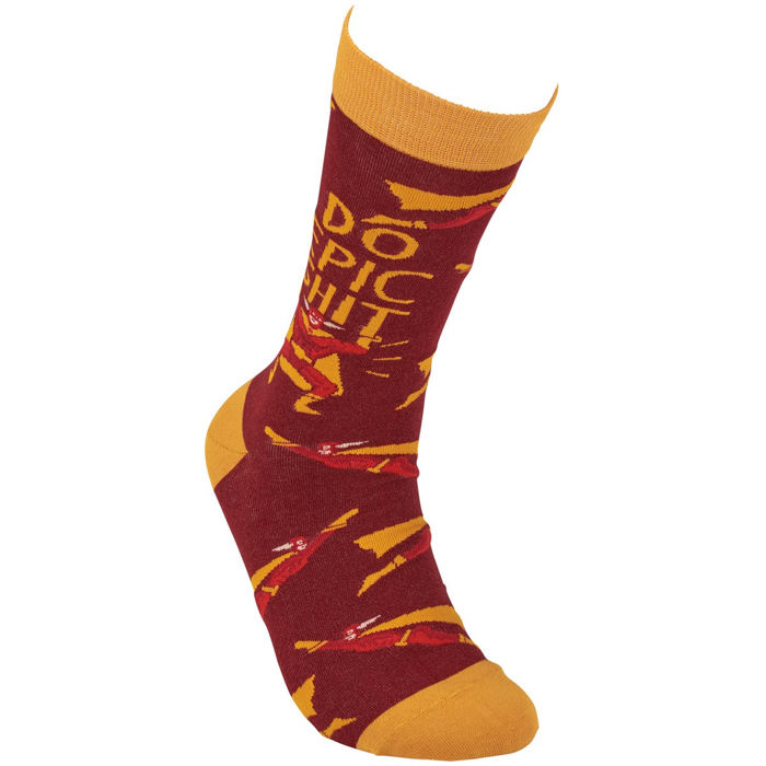 Do Epic Shit Socks | Superhero Illustration Funny Crew Socks