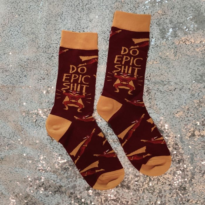 Do Epic Shit Socks | Superhero Illustration Funny Crew Socks