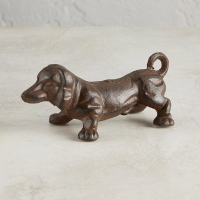 Dog Cast Iron Decor in Brown | Dachshund Figurine | Pet Dog Lover Gifts