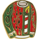  Don We Now Our Ugly Sweater Christmas Enamel Pin in Red and Green