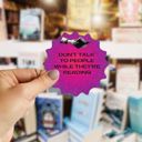 Don't Talk To People While They're Reading Bibliophile Individual Vinyl Stickers for Water Bottle, Tumbler, Laptop Case - Funny and Cute Designs