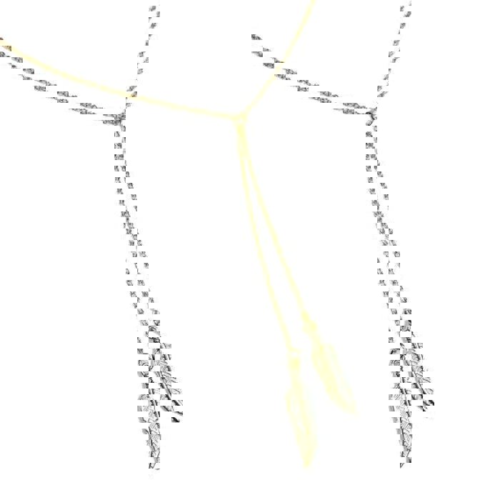Double Leaf Modern Pendant Necklace in Gold