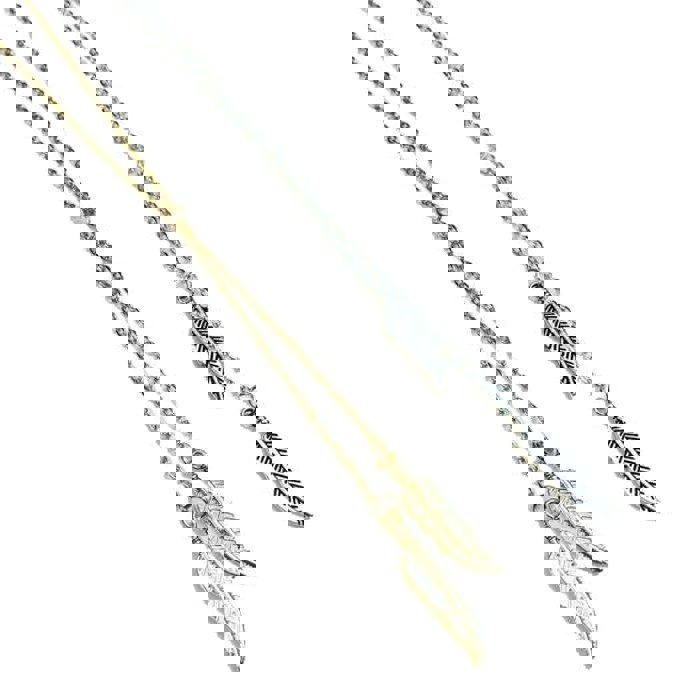 Double Leaf Modern Pendant Necklace in Gold