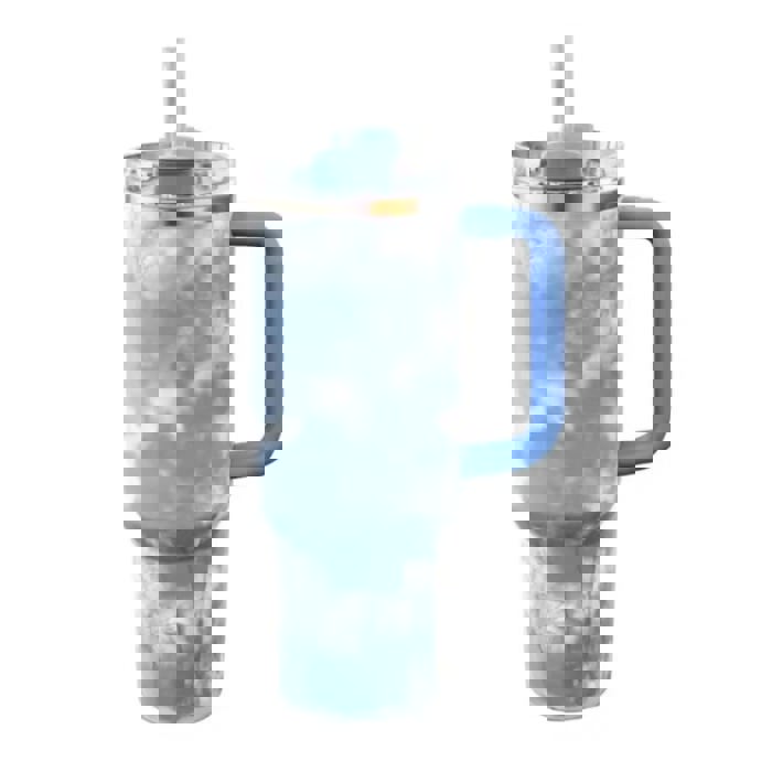 Clouds 40 Oz Tumbler Stainless Steel Insulated Handle Tumbler - XL Size with Straw