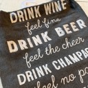  Drink Wine Feel Fine / Nothing Really Rhymes With Water Funny Snarky Dish Cloth Towel / Novelty Silly Tea Towels / Cute Hilarious Kitchen Hand Towel