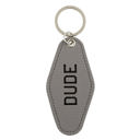  Dude Leather Style Motel Key Tag | Silver Accent Novelty Keychain