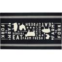  Eat Fresh Farm to Fork Decorative Polyester Rug 34" x 20" | Black Indoor Kitchen Floor Mat