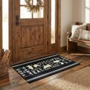  Eat Fresh Farm to Fork Decorative Polyester Rug 34" x 20" | Black Indoor Kitchen Floor Mat