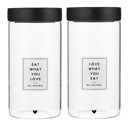  Eat What You Love Canister Set of 2 | Treat Gifting or Food Storage Jars | 44oz