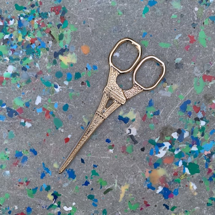 Eiffel Tower Mini Scissors in Antique Bronze or Gold - Giftable Stocking Stuffer Embroidery Utility Scissors Desk Accessory