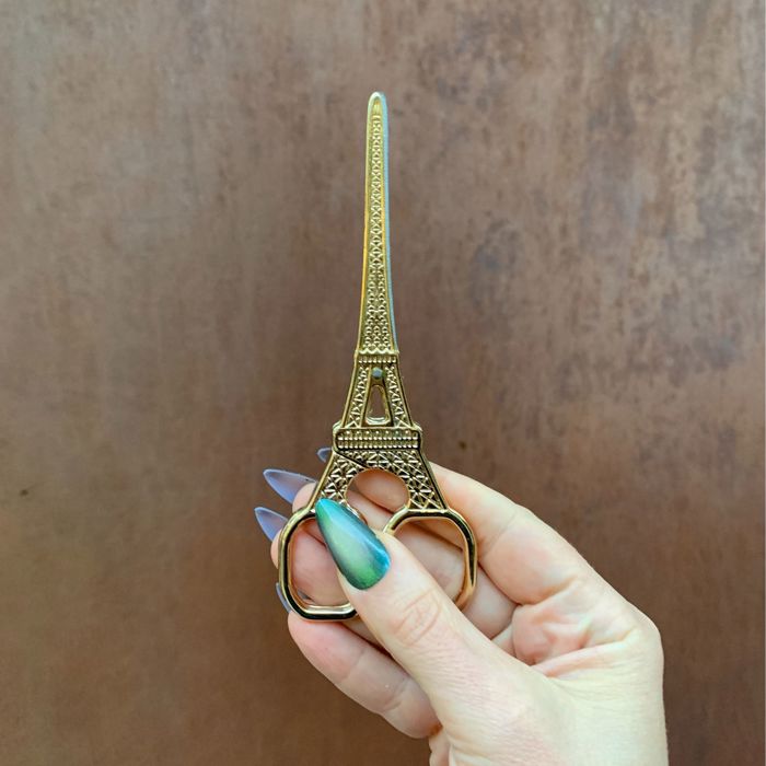 Eiffel Tower Mini Scissors in Antique Bronze or Gold - Giftable Stocking Stuffer Embroidery Utility Scissors Desk Accessory