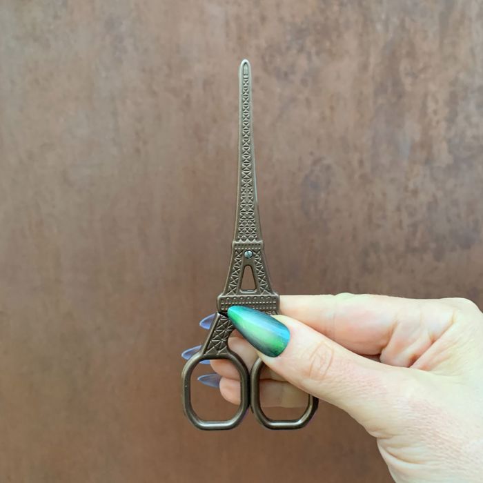 Eiffel Tower Mini Scissors in Antique Bronze or Gold - Giftable Stocking Stuffer Embroidery Utility Scissors Desk Accessory