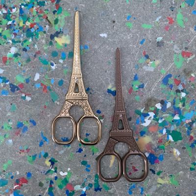 Eiffel Tower Mini Scissors in Antique Bronze or Gold - Giftable Stocking Stuffer Embroidery Utility Scissors Desk Accessory