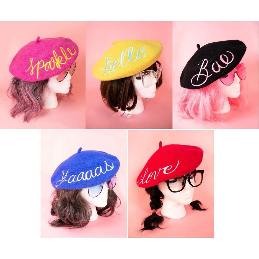 Cute Graphic Winter Berets with Sayings - 5 Colors