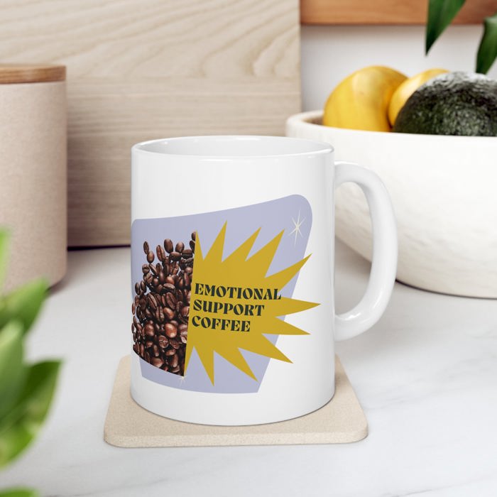 Emotional Support Coffee Tea Ceramic Mug 11oz |  Cup Drinkware Gift for Coffee Lovers