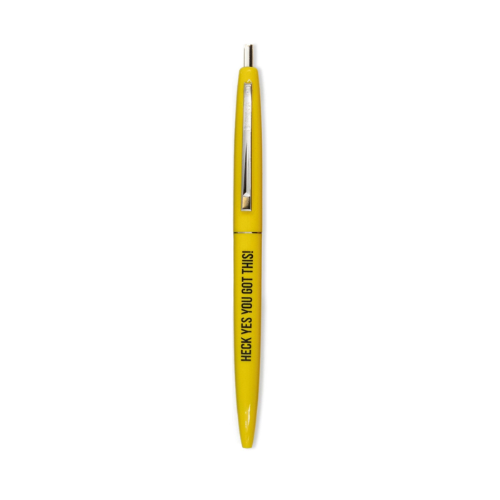 Heck Yes You Got This Refillable Pen in Yellow and Black