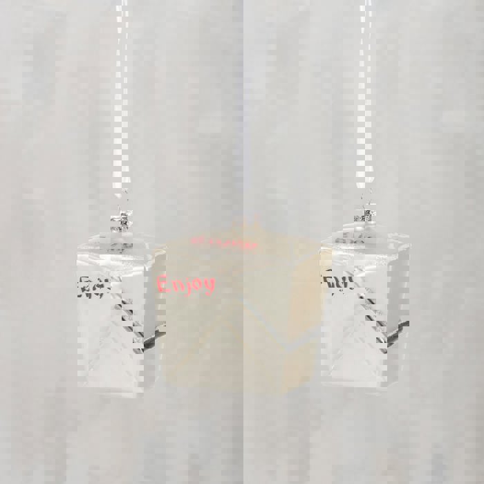 Enjoy Takeout Glass Ornament | Christmas Tree Hanging Decor