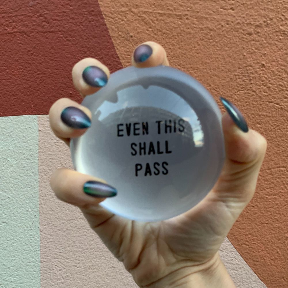 Even This Shall Pass Glass Dome Paper Weight | Paper Document Holder