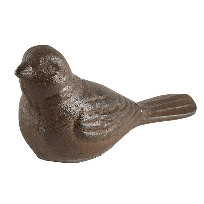 Cast Iron Bird Decor in Rustic Brown | Decorative Table Shelf Figurine | Nature Bird Lover Gifts Outdoor Decor