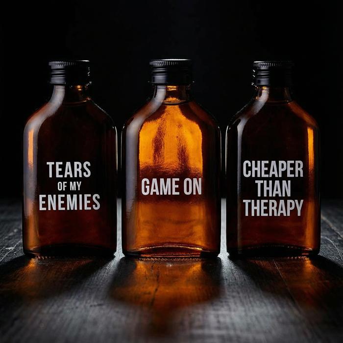 Set of 3 Amber Mini Flask | Gifts for Him