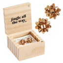  Falala Treasure Box Earrings Set | Gold Gift Bow Earrings in Wooden Gift Box