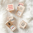  Falala Treasure Box Earrings Set | Gold Gift Bow Earrings in Wooden Gift Box